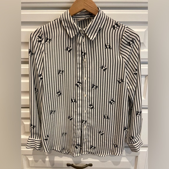 ASOS Tops - ASOS Black and White Striped Button Down Shirt